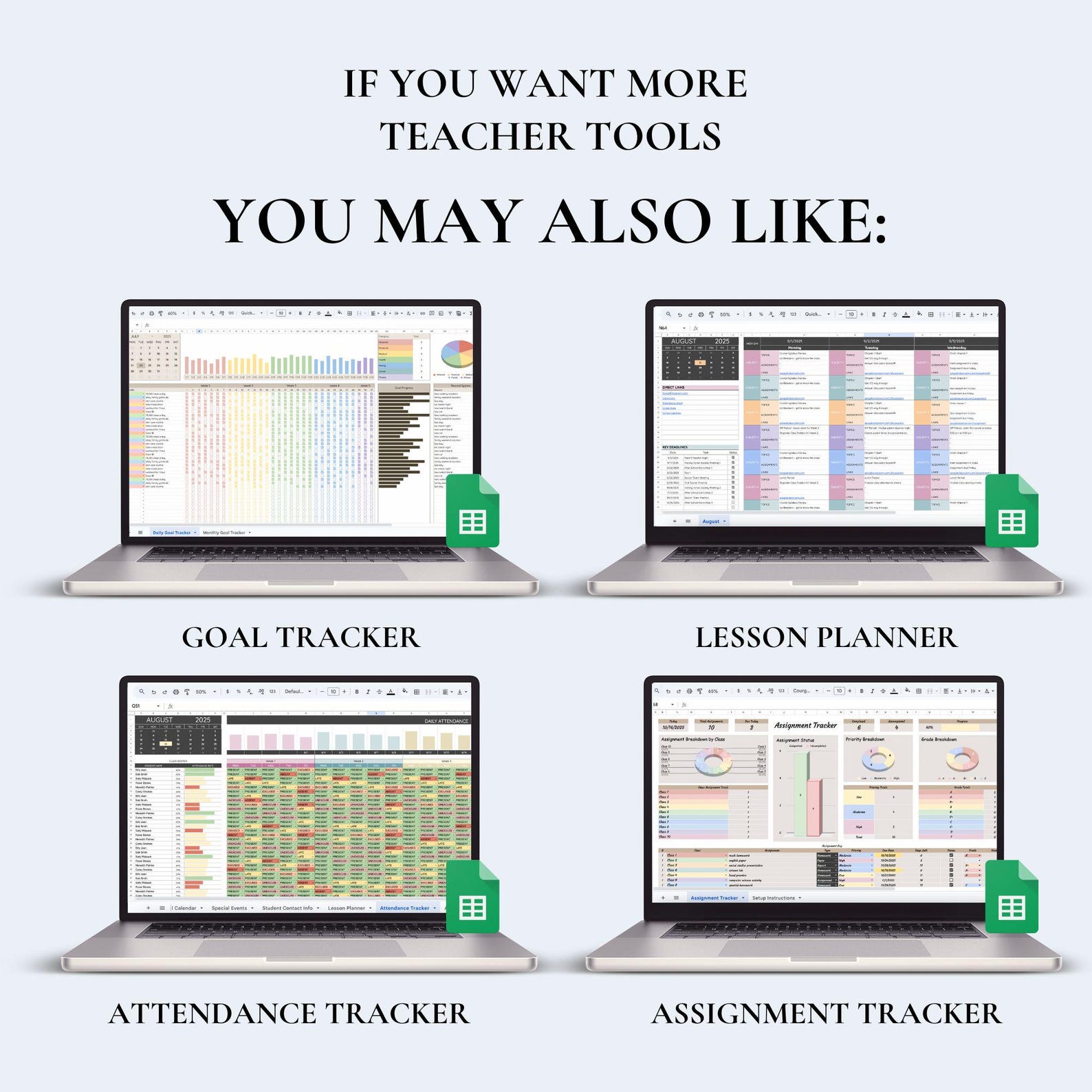 Digital Teacher Gradebook Spreadsheet Assignment Tracker for Teacher ...