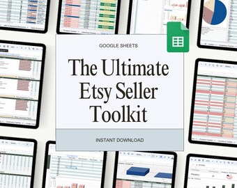 Etsy Seller Organizer Toolkit, Google Sheets, Small Business Tracker (Digital Download)