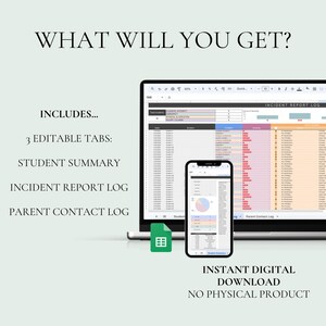 Student Incident and Parent Communication Log Google Sheets Classroom Behavior Tracker Teacher Documentation System image 2
