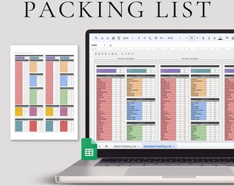 Packing List Google Sheets: Vacation Planner with Printable PDF