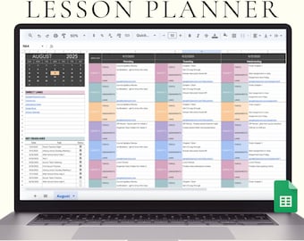 Teacher Lesson Planner 2026 Academic Calendar Digital Lesson Plan Spreadsheet Teacher Homeschooling Planner 2026 Teacher Planner Spreadsheet
