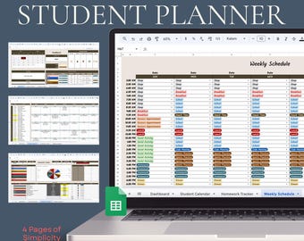2025 Student Planner, Academic Calendar for Google Sheets (Printable)