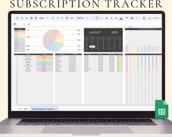 Subscription Tracker Spreadsheet for Google Sheets (Digital Download)