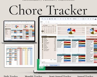 Chore Chart Spreadsheet, Weekly Cleaning Schedule (Digital)