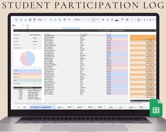 Student Participation Log Classroom Behavior Tracker Participation Chart Digital Classroom Chart Teacher Planner 2026 Teacher Organize Chart