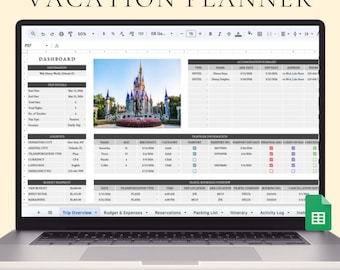 Vacation Planner Google Spreadsheet Packing List Printable PDF Budget and Expense Tracker for Vacation Trip Planner Spreadsheet for Travel