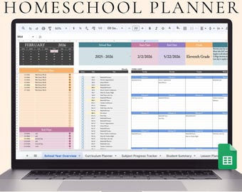 Homeschooler Planner Google Sheets Curriculum Planner Spreadsheet Lesson Planner Homeschooling Parent Teacher Gradebook Assignment Tracker