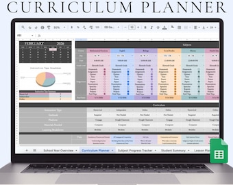 Curriculum Planner for Teacher Spreadsheet Class Subject Planner