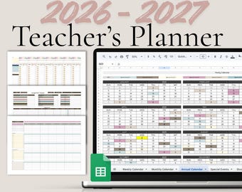 Druckbarer 2026 Lehrer Wochenplaner Tabelle Erzieher Planer 2026 Lehrer Unterrichtsplaner 2025-2026 Lehrer Wochenplaner