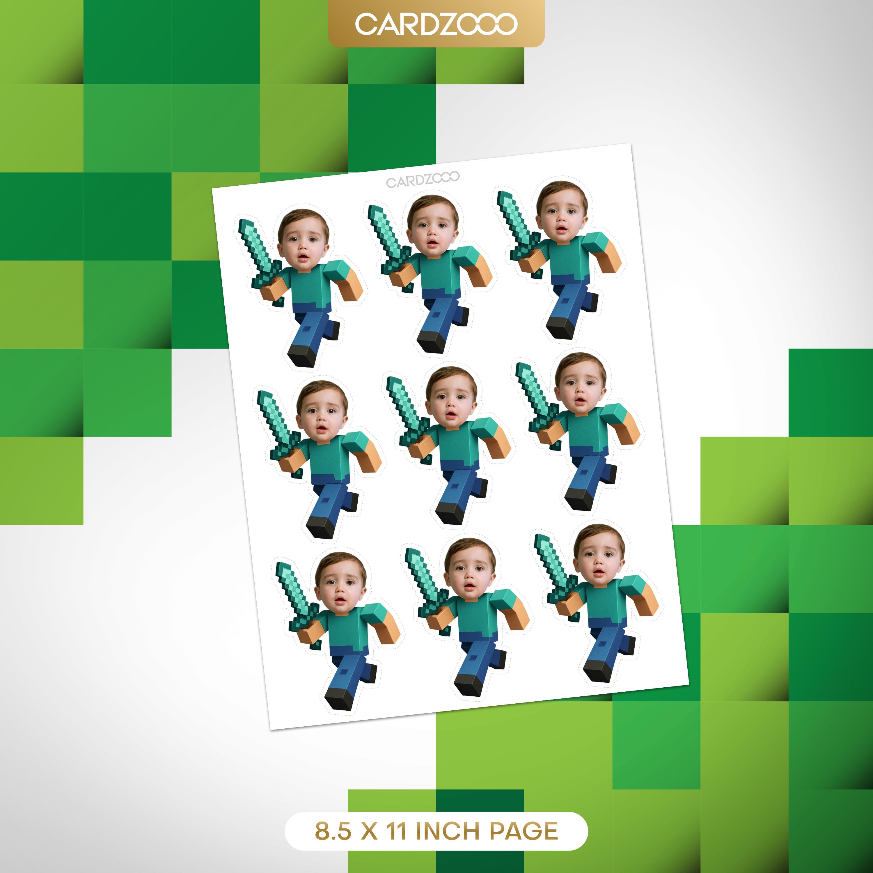 Minecraft Sword Face Cupcake Toppers