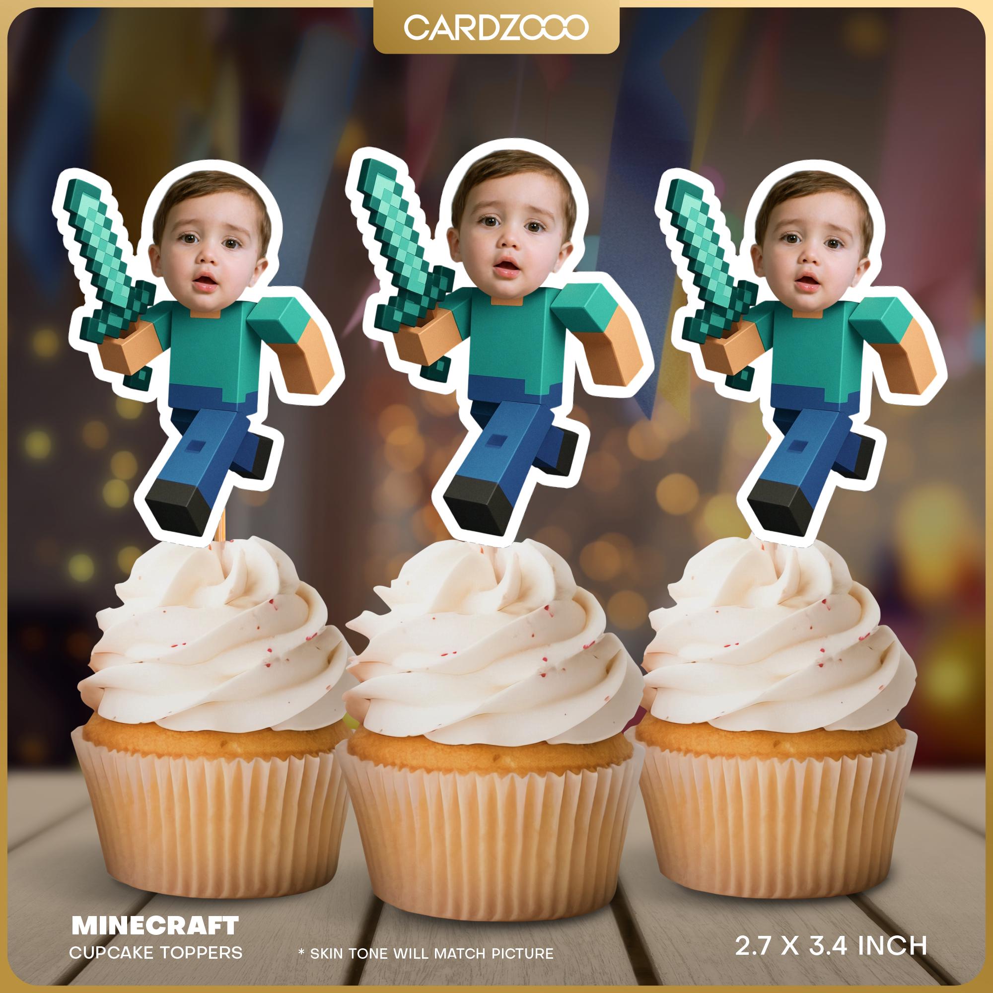 Minecraft Sword Face Cupcake Toppers
