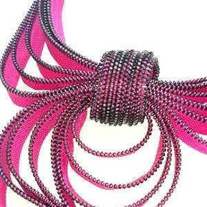 My Scarf Zipper Necklace in Brilliant Fushia image 3