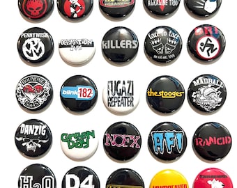 Punk Rock Startpaket #2 - Klassiska Punkknappar Nåls - 25 blandade punkrocknålar 80-90-tal