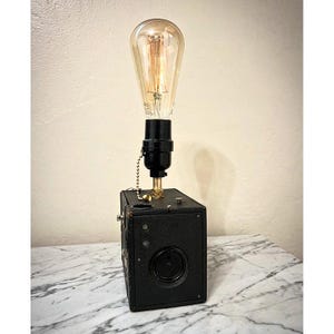 Conley No. 2 Kewpie Vintage Box Camera Table Lamp – 1915 Vintage camera lamp - steampunk lamp - Vintage Camera Home Decor -Unique Table Lamp