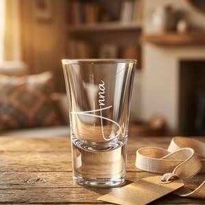 Personalisiertes Schnapsglas Set mit Namensgravur, Shotgläser als Gastgeschenk für Hochzeit, Schnapsstamperl mit Wunschname 2cl Gastgeschenk