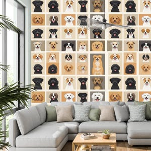 Hunde Portrait Tapete: Moderne Haustier-Galerie-Wanddeko