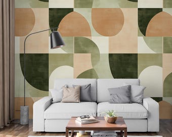 Geometric Wallpaper: Retro Abstract Boho Design