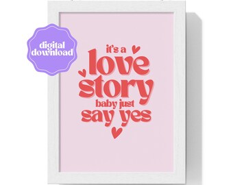 Impresión de arte digital de la historia de amor de Swiftie Taylor, descarga en formato A4, A3 y A2