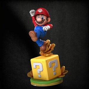 Mario | Action-Figur | Harz 3D Gedruckt | Super Mario Bros | 3D Modell | 14k Hohe Qualität | Bemalt