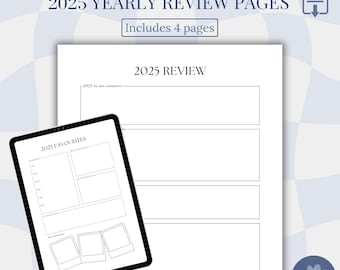 2025 Yearly Review Pages: End of the Year Reflection (A4/A5/US Letter sizes; PDF Download)