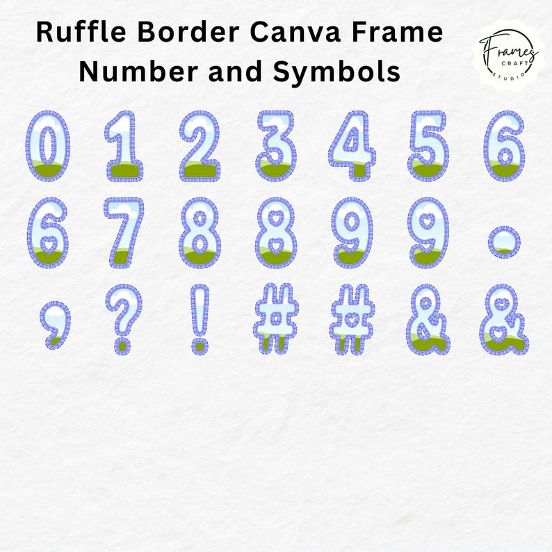 Border Single Ruffle For Learning Board Ruffle Border Canva Letters & Frames: Digital Alphabet Template (PDF ...