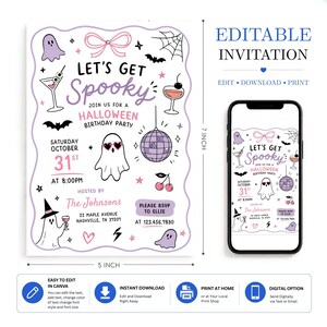 Lets Get Spooky Halloween Invite, Ghost Party Birthday Invitation, Kids Halloween Costume Party, Editable Halloween Birthday Invite, Printable Spooky Party Invitation, Canva Halloween Costume Template, Cute Ghost Kids Party Invite, Trick or Treat Celebration Card, October Halloween Party Invite, Instant Download Invitation, Editable Printable Costume Invite, Kids Birthday Halloween Card, Spooky Ghost Celebration, Costume Party Template, Halloween Birthday Party Invitation