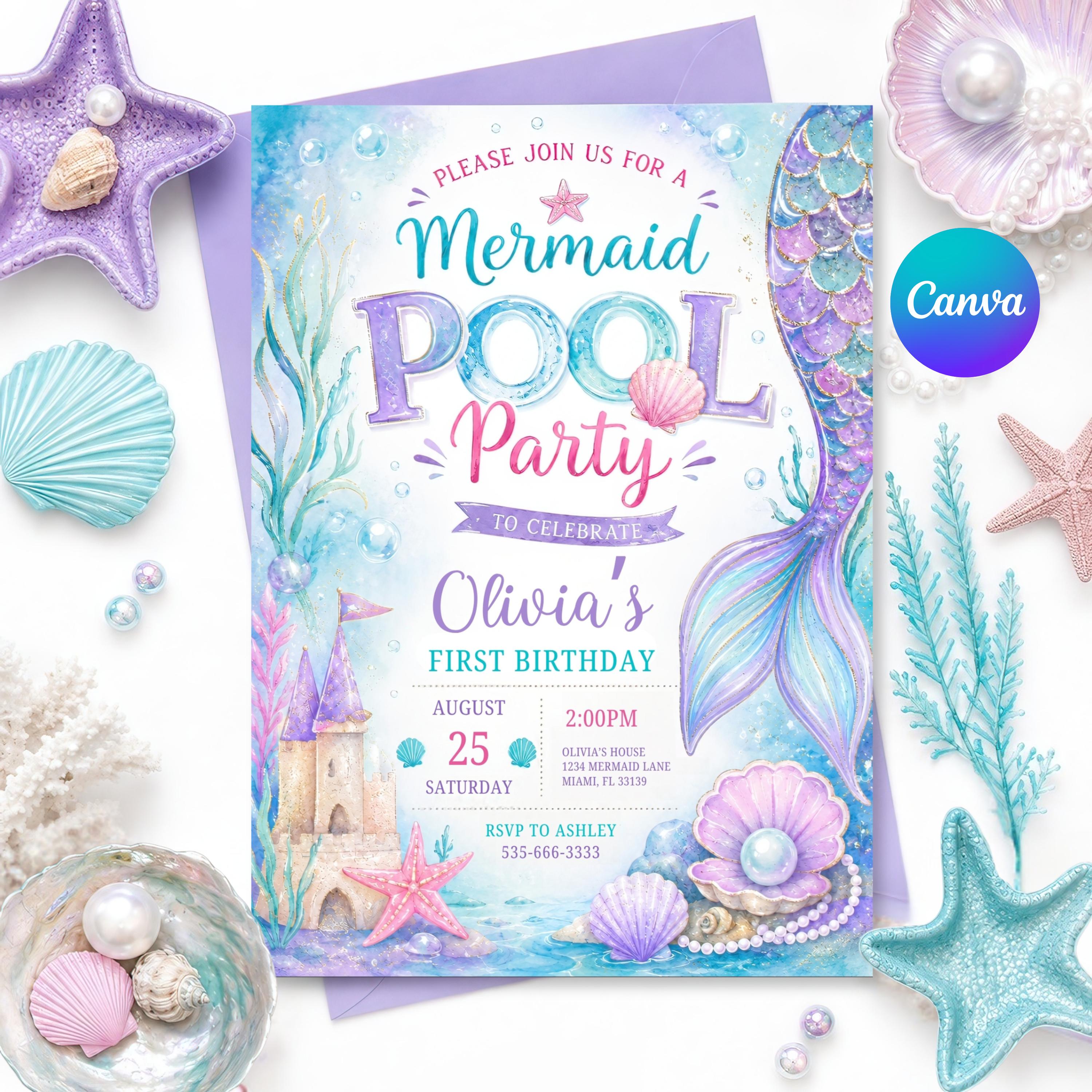 Mermaid Pool Party - Etsy