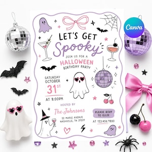 Lets Get Spooky Party Invite, Ghost Party Invitation, Halloween Birthday Kids Invite, Halloween Costume Party Invitation, Editable Halloween Invitation, Spooky Birthday Party Invite, Kids Halloween Party Template, Printable Ghost Party Invite, Canva Halloween Invitation, Trick or Treat Birthday Invite, Cute Halloween Party Card, Costume Party Birthday Invite, Instant Download Invitation, Editable Printable Halloween Invite, October Birthday Party Invitation