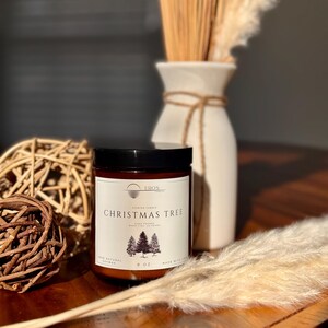 Geurkaars kerstboom | 100% natuurlijke sojawas | Handgegoten | 4 oz 8 oz 16 oz | Kerstcadeau | 27 verschillende geuren om uit te kiezen |