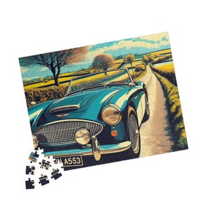 Vintage Austin Healey Puzzle - Jigsaw Fun for Auto Enthusiasts, Family Game Night, Gifts for Dad, Leisure Activity, Home Decor