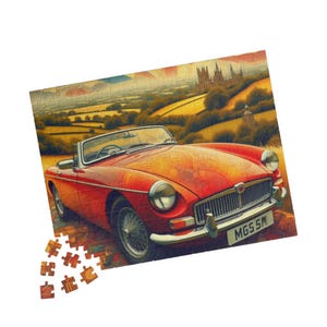 Vintage MGB Puzzle, Nostalgic 252-Piece Jigsaw, Perfect For Family Game Night, Gifts For Car Lovers, Cozy Indoor Activity