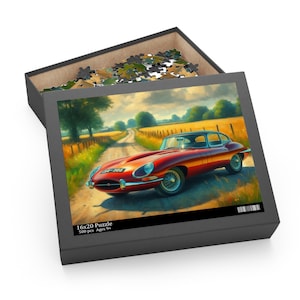 Vintage Jaguar E-type Puzzle - 500-Piece, Nostalgic Jigsaw, Gift for Car Lovers, Family Fun Activity, Retro Art