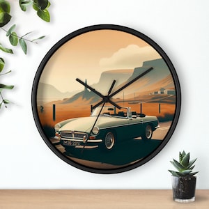 MGB Wall Clock - Classic Car Enthusiast Man Cave Decor, Vintage Automobile Wall Art, Garage Clock, Automotive Gift for Him