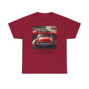 Vintage Auto T-Shirt, MG Midget Tee, Car Enthusiast Gift, Retro Vehicle Apparel, Unisex Heavy Cotton Tee