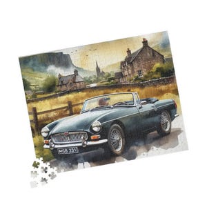 Vintage MGB Puzzle - Nostalgic, 520 Piece Jigsaw, Perfect Gift for Car Lovers, Family Bonding, Fun Activity