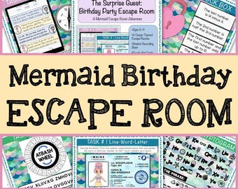 Mermaid Escape Room for Kids - DIY Printable Game – Birthday Escape Room Kit – Birthday Party Games - Kids Puzzle Game – Family Game Night