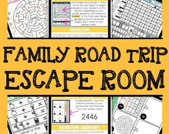 Family Road Trip Escape Room | Printable Puzzles Game for Kids, Classrooms & Parties