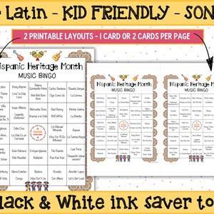 Family game night idea with music bingo focused on Latinx musicians.