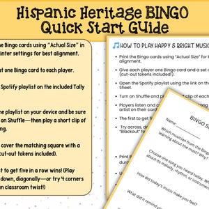 Hispanic Heritage Month educational game with kid-friendly playlist included.