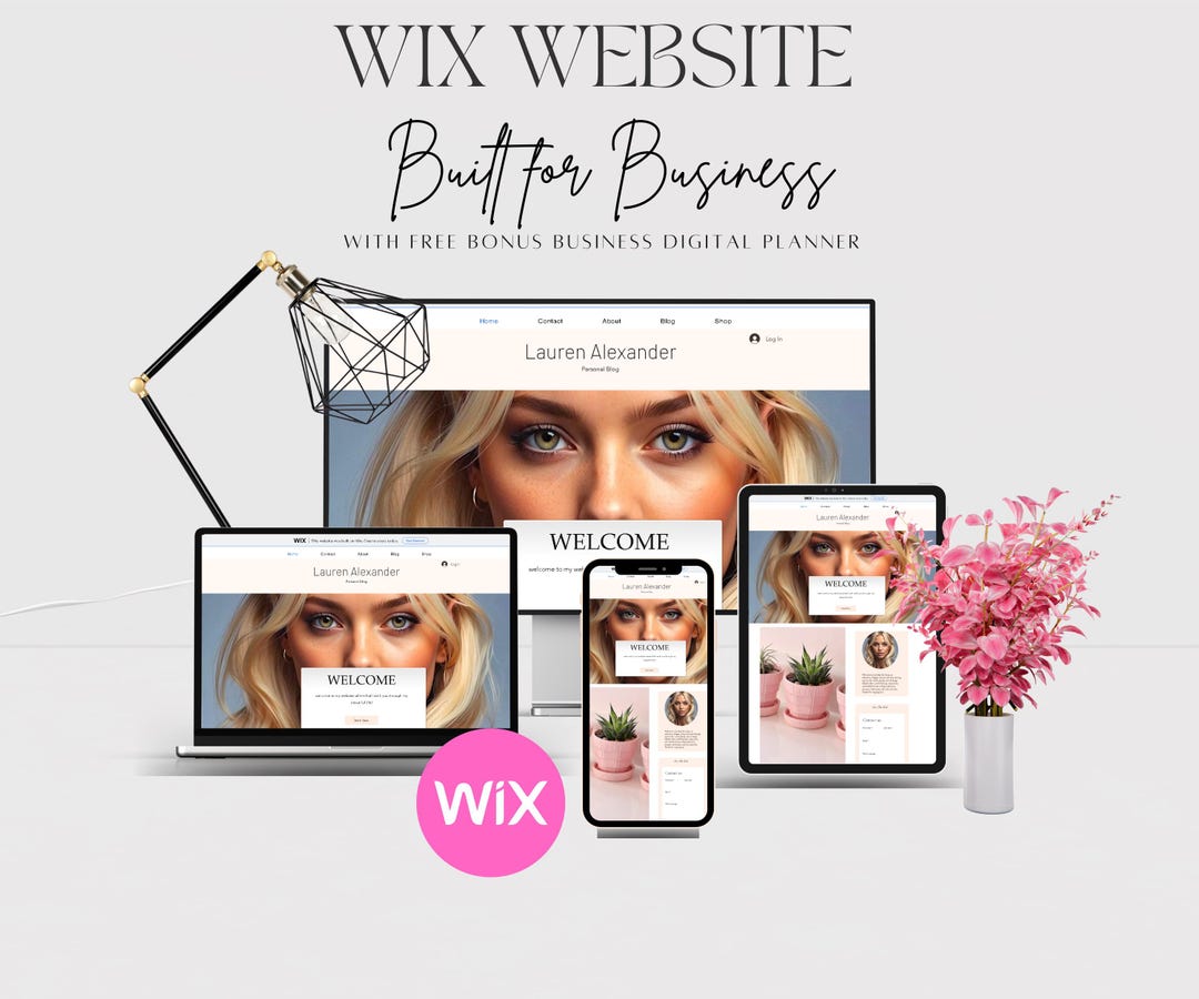Pink Wix Website Template Blogger E-commerce Website Them, Wix Theme ...