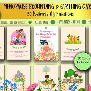Menopause affirmation cards Earthing wellness deck Grounding cards for Women Hormone balance cards Menopause support tool Wellness coaches