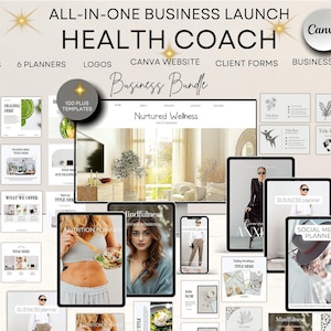 Health and Wellness Health Coach Business Bundle Wellness Coach Template Canva Coaching Templates Life Coach Business Kit Coaching Business