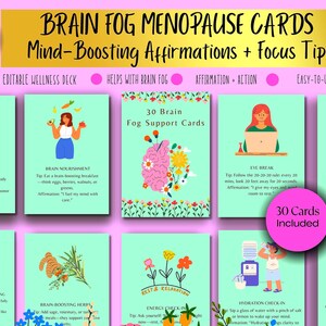 Brain fog menopause cards menopause support printables focus affirmation cards mental clarity cards menopause brain support deck memory
