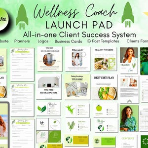 Health and Wellness Health Coach Business Bundle  Wellness Coach Template Canva Coaching Templates Life Coach Business Kit Coaching Business