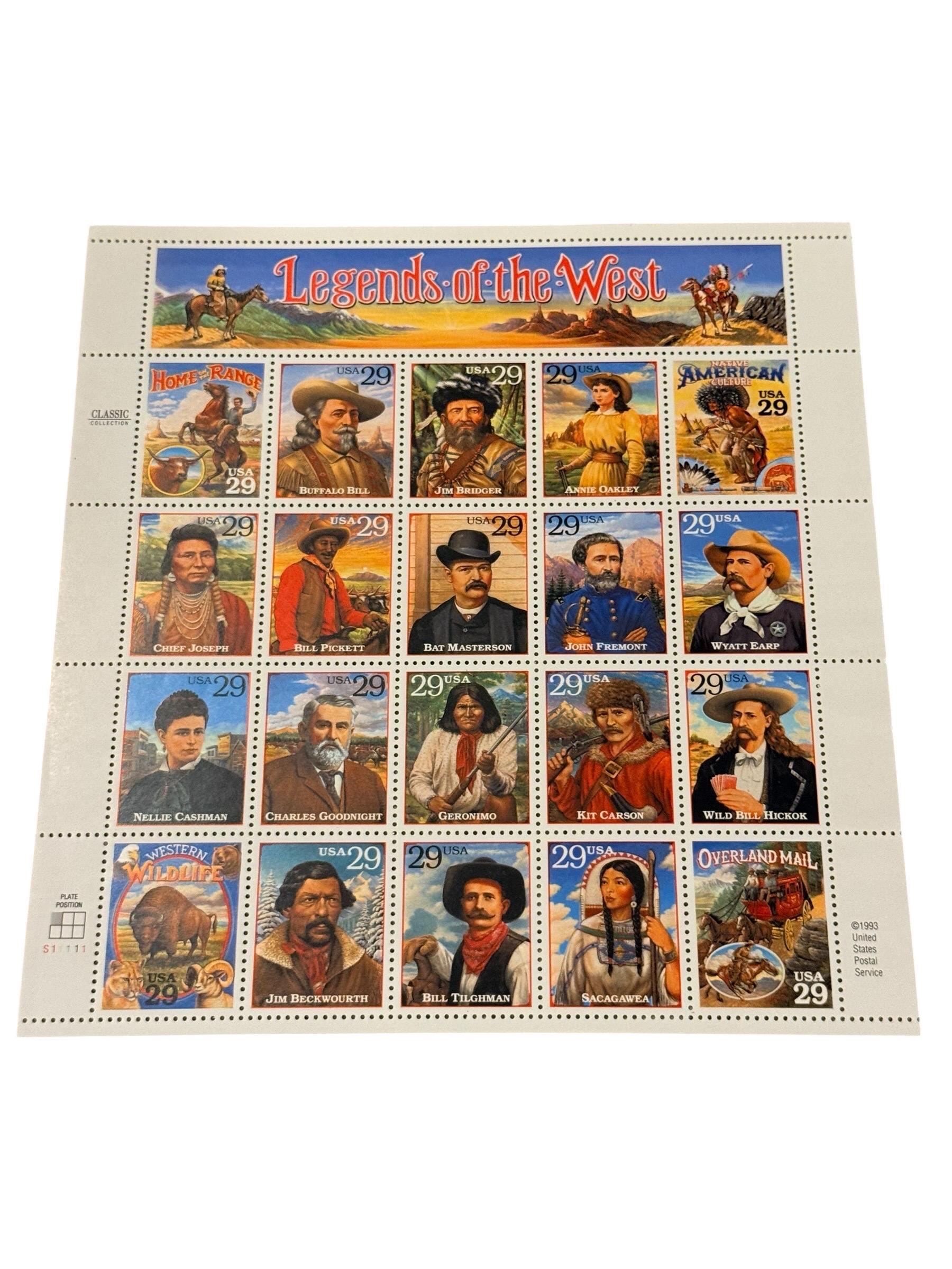 Three Full Sheets – 60 X 29¢ LEGENDS OF THE WEST US Postage Stamps (1994, MNH, #2869)