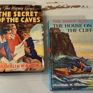 Vintage Hardy Boys Book Lot Original 1929 1959 Editions The Secret of the Caves The House on the Cliff