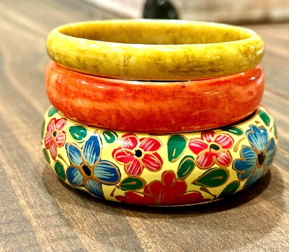 Colorful Retro Bangle Set of 3 - image 1