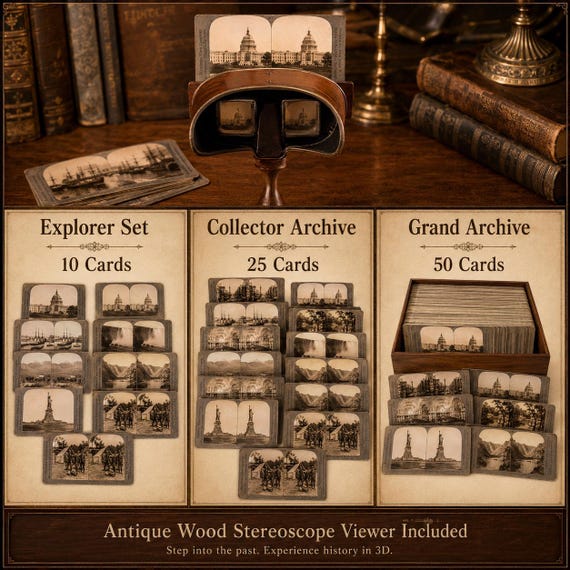 Antique Victorian Stereoscope Viewer With Stereoview Cards