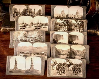 『Vertigo』U2 プロモ盤アナログ2枚セット【Vintage stock】 Antique Victorian Stereoscope Viewer With Stereoview Cards