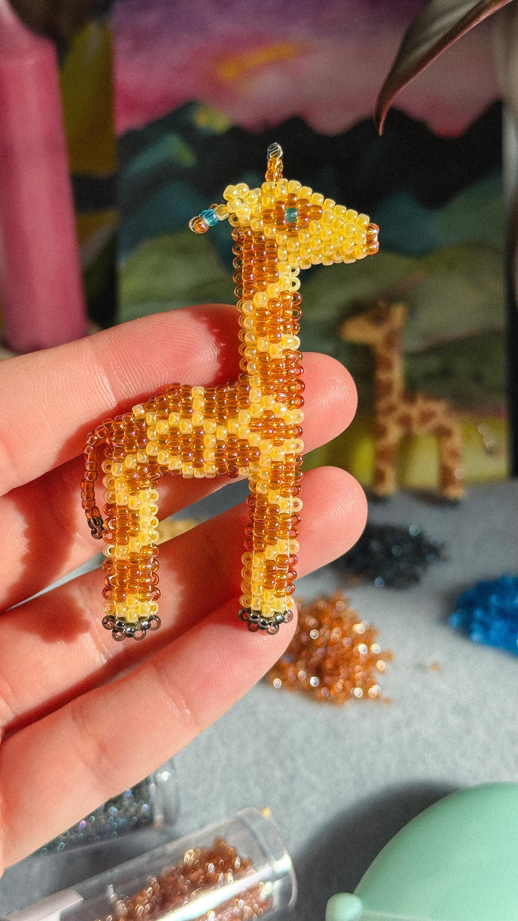 3D Beaded Giraffe PDF Pattern | Peyote & Brick Stitch Tutorial | DIY ...
